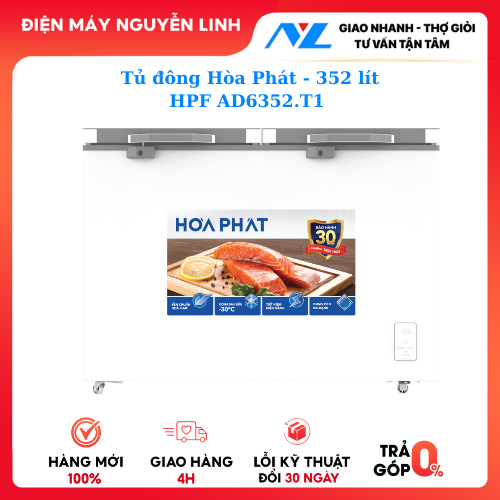 Tủ đông Hòa Phát cánh kính 1 ngăn 2 cánh HPF AD6352.T1 - 352 lít