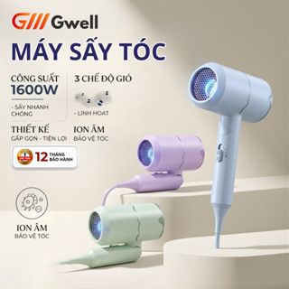 Máy Sấy Tóc Mini Gấp Gọn, Công Suất 1600W Có 3 Tốc Độ Gió 2 Chế Độ Nhiệt Sấy Nhanh Bảo Vệ Tóc