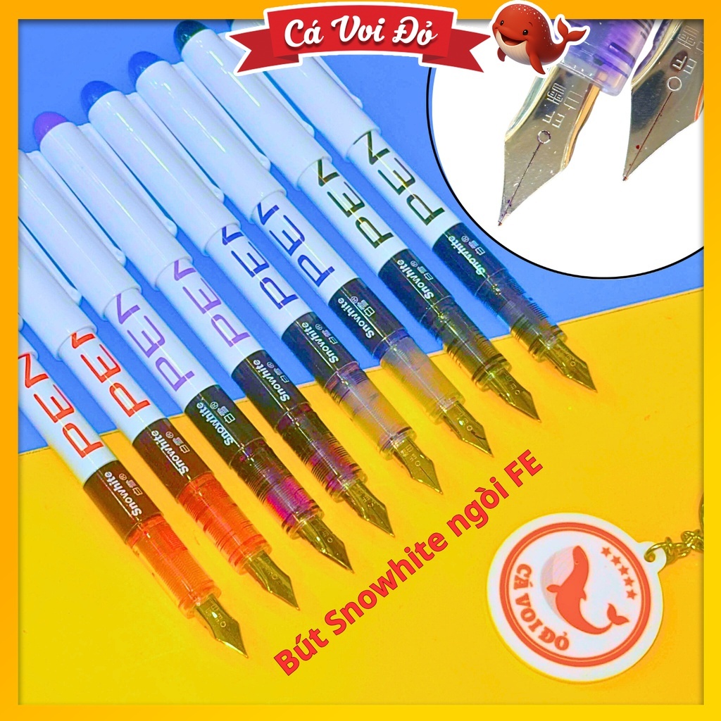 Combo 5 Bút máy ngòi mài EF cấp mực sẵn  0.38 Snowhite FP10 /SP893491047-xanh /đen/đỏ/tím đậm