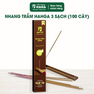 Nhang trầm hương HAGA 3 Sạch, 100 cây tiết kiệm, thơm trầm,ít khói, an toàn sức khỏe, ngọt ấm, không cay mắt - 30cm/40cm