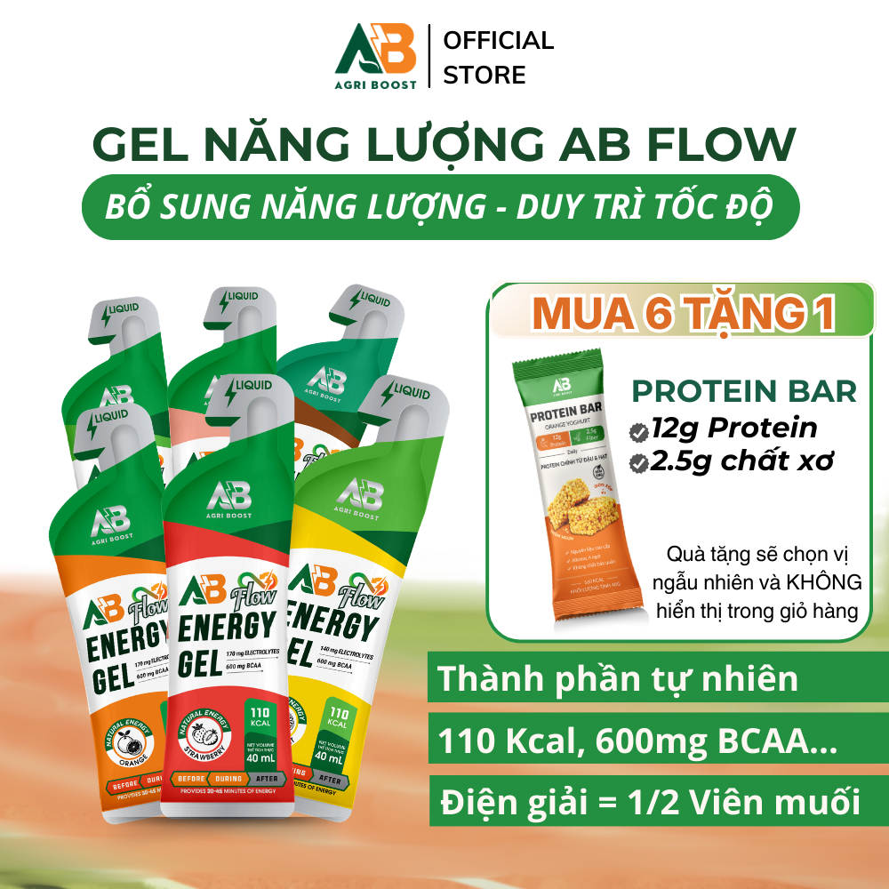 [GEL MỚI] Gel Năng Lượng Gel AB Flow Dạng Lỏng Dễ Hấp Thụ, Duy Trì Nhịp Độ Cho Người Chơi Thể Thao A