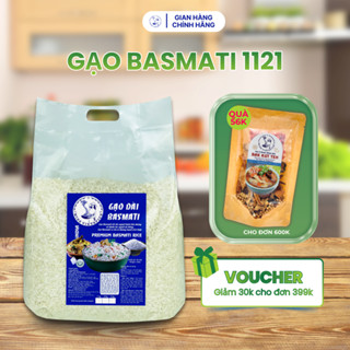 Gạo Basmati Ấn Độ hạt gạo dài có lượng đường huyết thấp cho hạt cơm tơi xốp