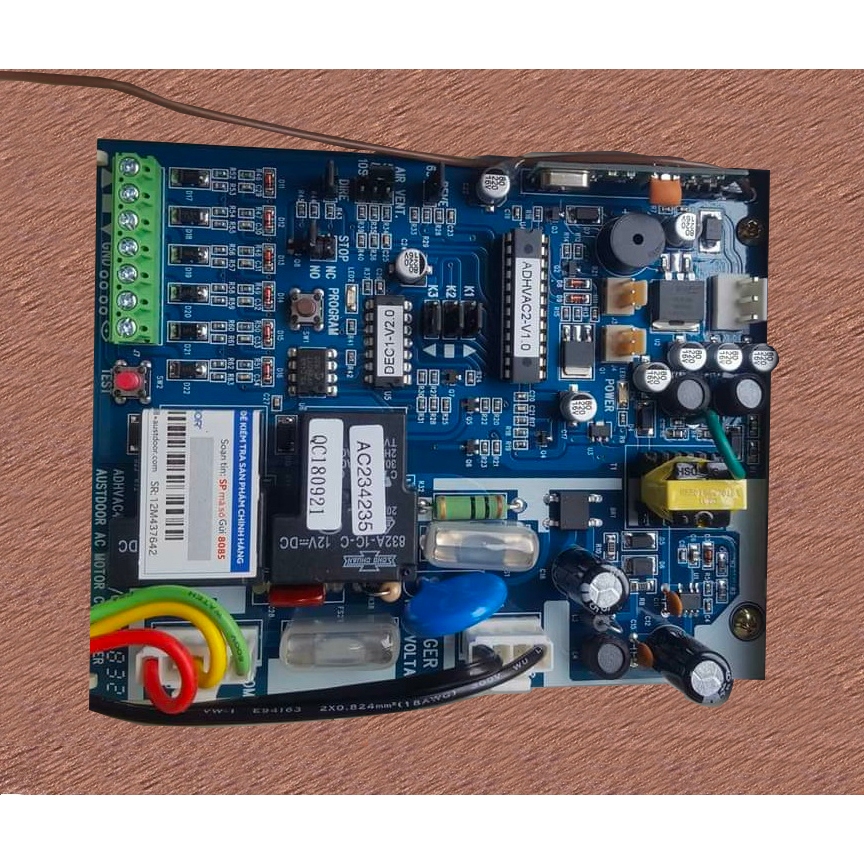 Bộ mạch hộp điều khiển cửa cuốn Austdoor AA803, Khe thoáng sử dụng cho hộp trắng chính hãng