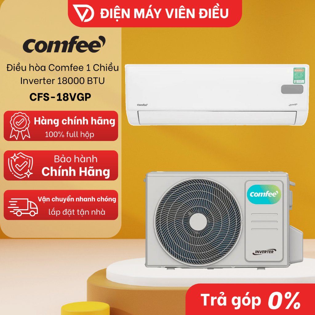 [FREESHIP NGHỆ AN] CFS-18VGP - Máy lạnh / Điều hòa Comfee 1 chiều Inverter 2HP (18000 BTU)