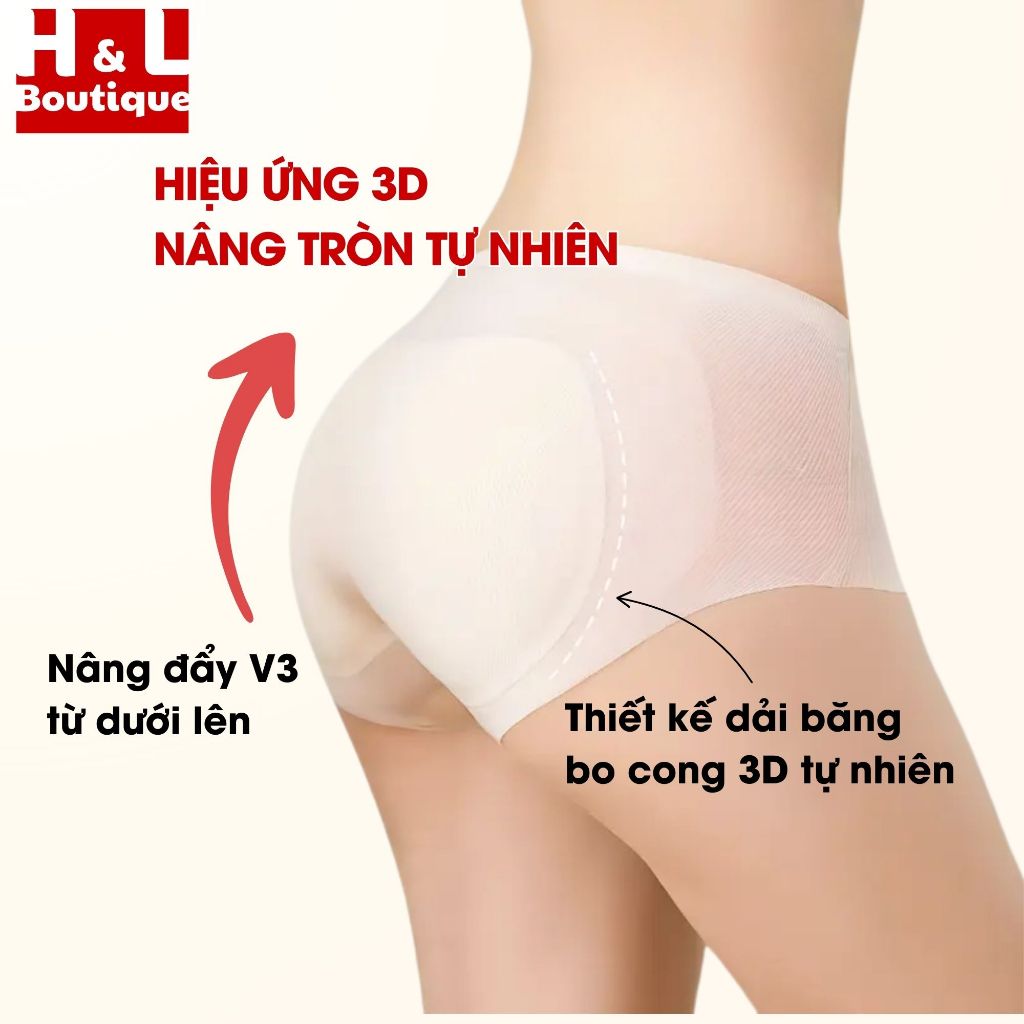 Quần Lót Nữ Nâng Mông Tự Nhiền Đệm Mỏng Thoáng Mát, Quần Lót Nâng Mông Su Mỏng Mát HL BOUTIQUE N2055