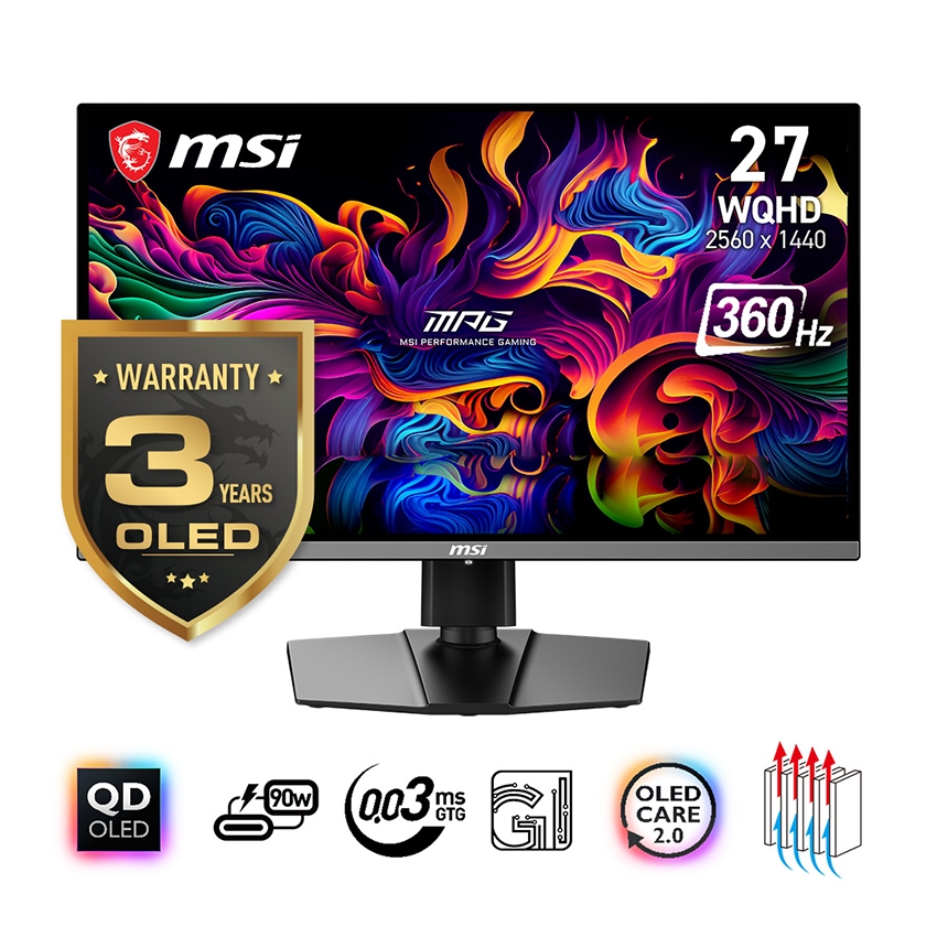 MÀN HÌNH GAMING MSI MPG 271QRX QD-OLED (27 INCH/WQHD/QD-OLED/360HZ/0.03MS)