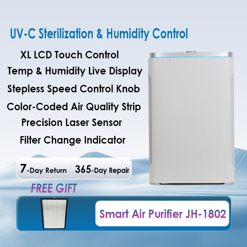 Máy lọc không khí thông minh JH-1802 | Khử trùng UV-C & Điều khiển độ ẩm | WiFi | Loại bỏ khói PM2.5