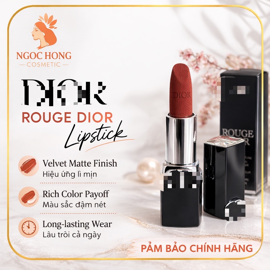 【Chính Hãng】✨Son 𝔻𝕚𝕠𝕣 𝑽𝒆𝒍𝒗𝒆𝒕 𝑹𝒐𝒖𝒈𝒆 𝑳𝒊𝒑𝒔𝒕𝒊𝒄𝒌 Mẫu Mới 2025💋 Full Size/Full Box