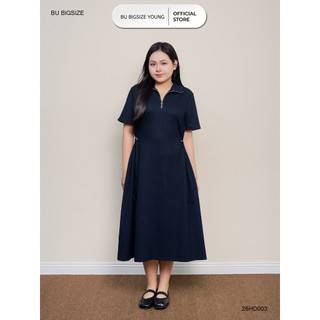 Đầm cổ khóa rút dây eo BIGSIZE (55kg đến 95kg) – 26HD003 - [BU Bigsize Young]
