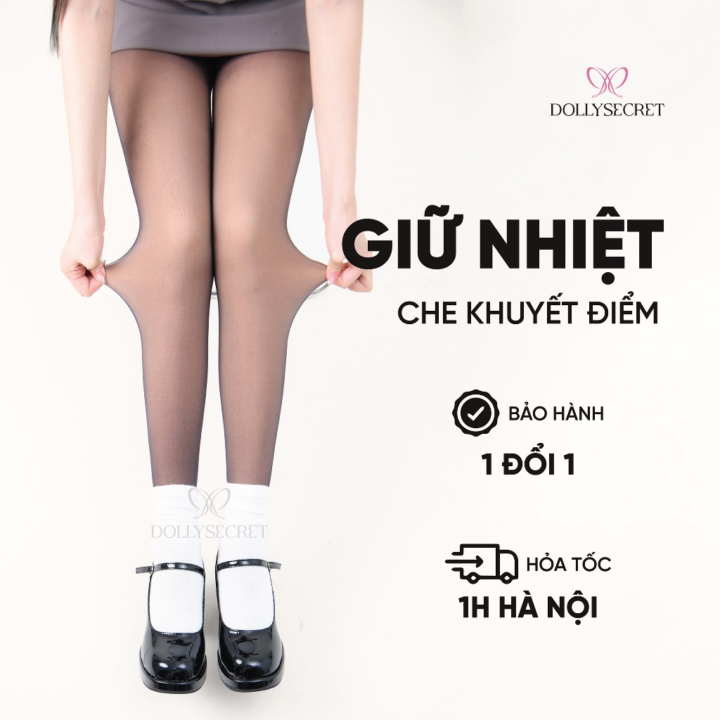 T40-Quần Tất 2 Lớp Lót Nỉ Giữ Nhiệt Che Khuyết Điểm Hiệu Ứng 3D Mùa Đông DOLLY SECRET(có Bigsize) siêu dai Nữ Women