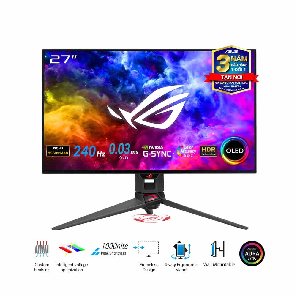 Màn hình Asus ROG Swift OLED PG27AQDM 26.5 inch 2K 240Hz G-SYNC