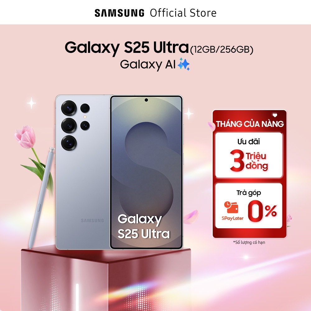 Điện thoại Samsung Galaxy S25 Ultra, Điện thoại AI, 256GB, Video camera đêm Nightography, S Pen đa nhiệm