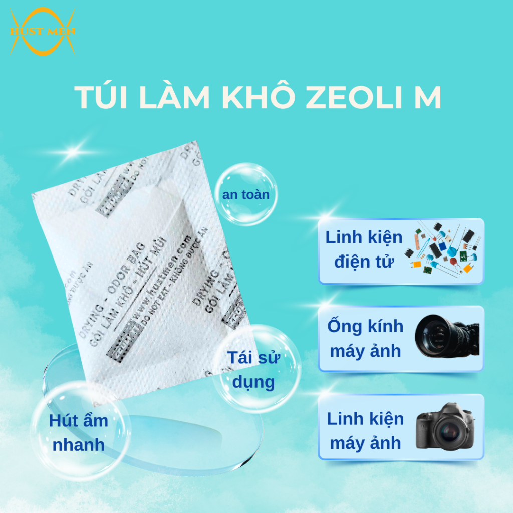 Túi hút ẩm bảo quản máy ảnh - Zeoli M (2/5/10/20/50g) HUST MEN