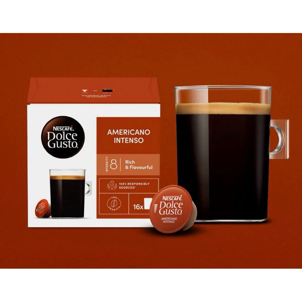 (Dành cho máy Dolce Gusto)- CÀ PHÊ VIÊN NÉN NESCAFE DOLCE GUSTO VỊ AMERICANO INTENSO (ĐẬM 8) NHẬP UK