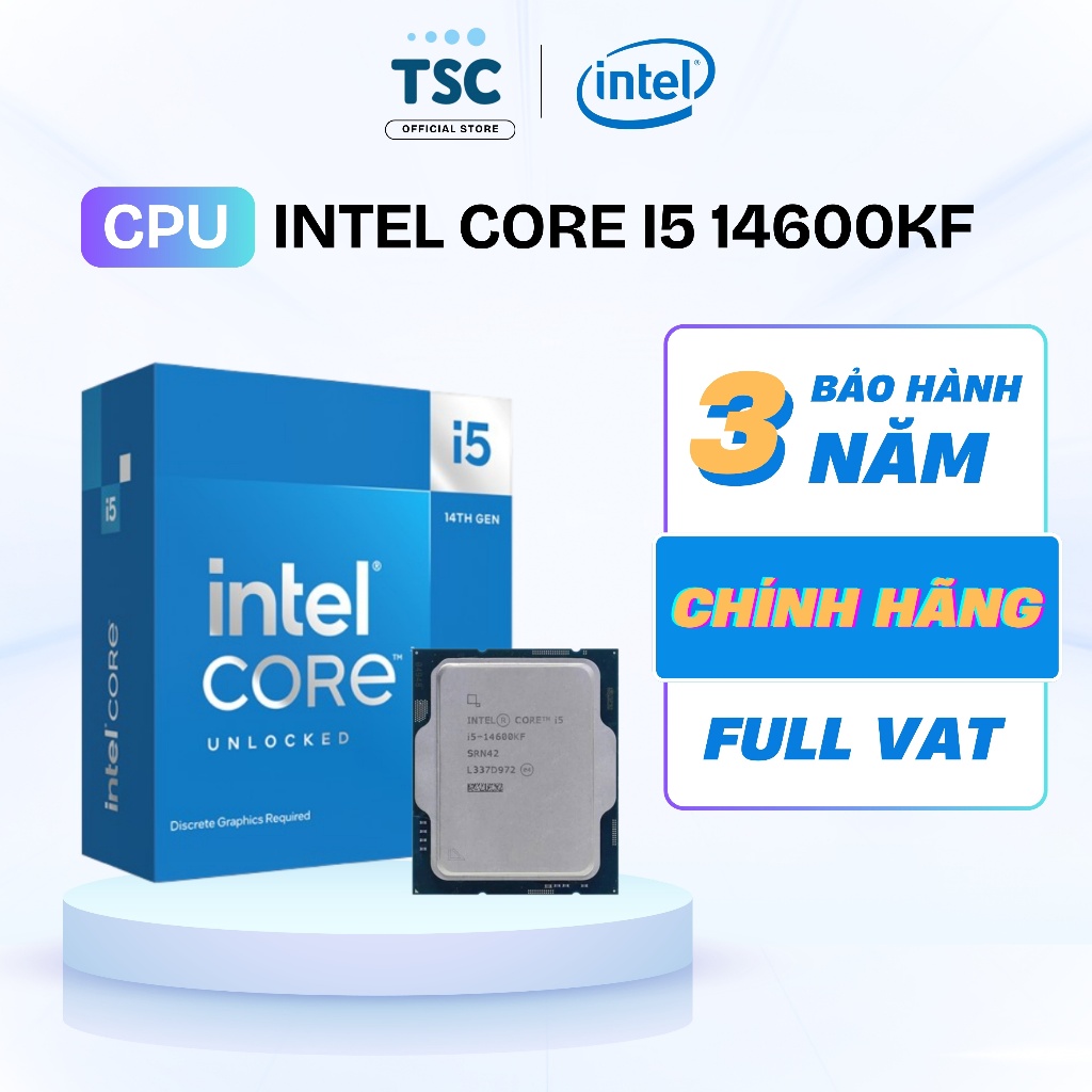 [Full VAT] CPU Chip Intel Core I5 14600KF New Tray - Bảo hành 36 Tháng