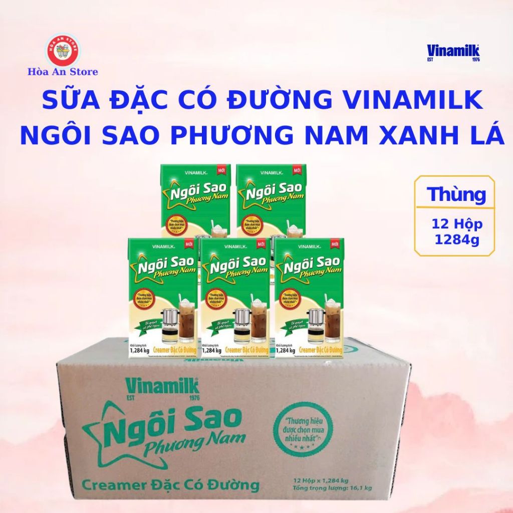 Sữa Đặc VINAMILK NGÔI SAO PHƯƠNG NAM XANH LÁ 1284g (12 Hộp x 1284g)