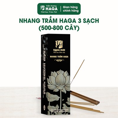 [ TẶNG 1 NHANG ] Nhang trầm hương tự nhiên HAGA 3 sạch,500 cây/30cm,thơm trầm thờ cúng, đốt bàn thờ,ít khói,tiết kiệm