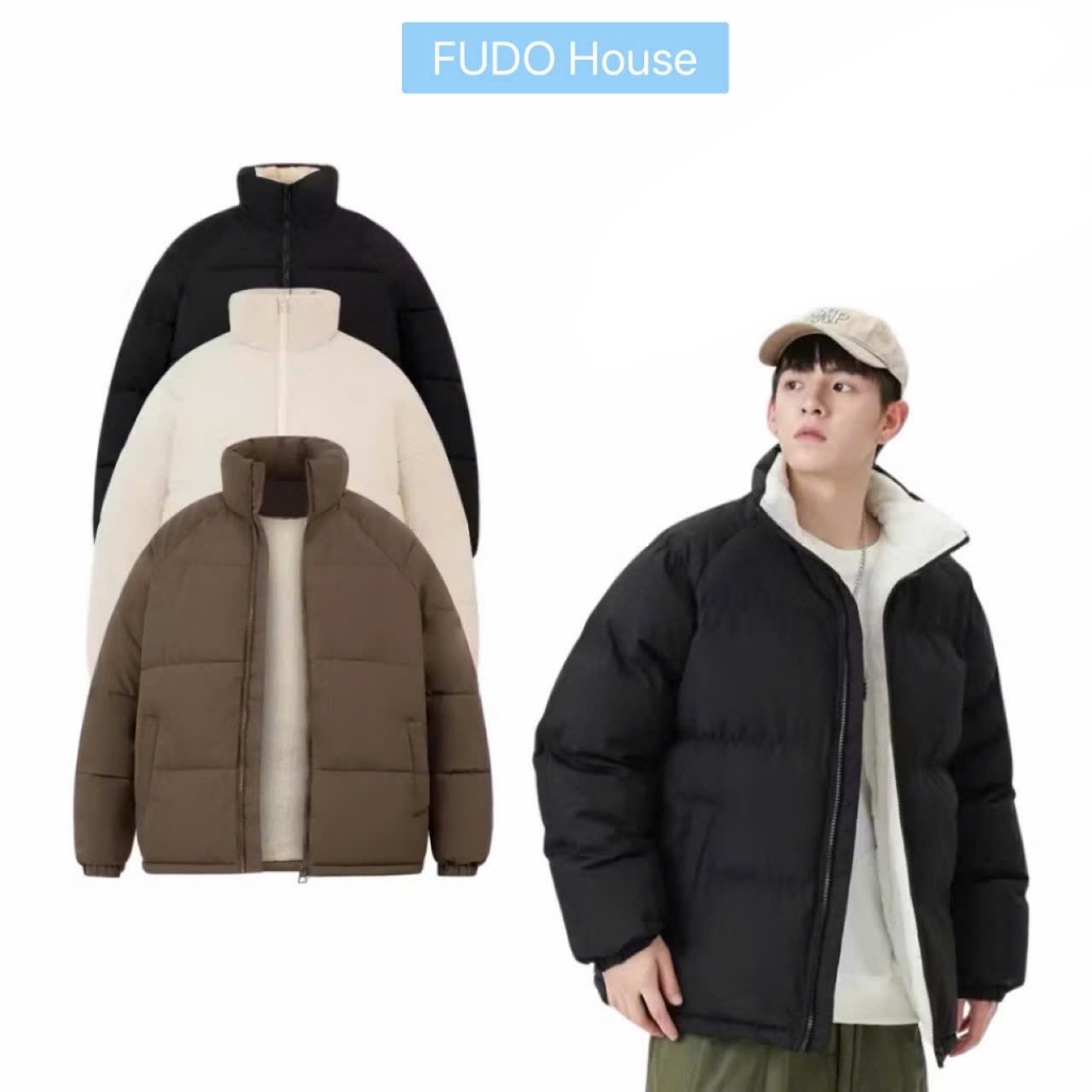 Áo Khoác Phao Mùa Đông TRƠN,Áo Phao KO LOGO Chống Rét Giữ ấm Cơ thể mùa đông cho nam nữ Unisex form rộng stye Hàn quốc