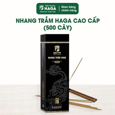 [ TẶNG 1 NHANG ] Nhang trầm hương tự nhiên HAGA Cao Cấp, 500 cây, ít khói, đốt bàn thờ, thu hút tài lộc,thờ cúng,30cm