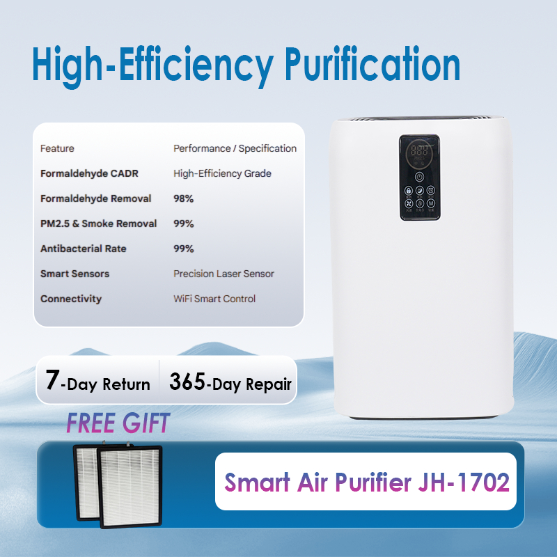 Máy lọc không khí thông minh JH-1702 điều khiển qua wifi, lọc HEPA | Khử khuẩn 99% | Khử khói