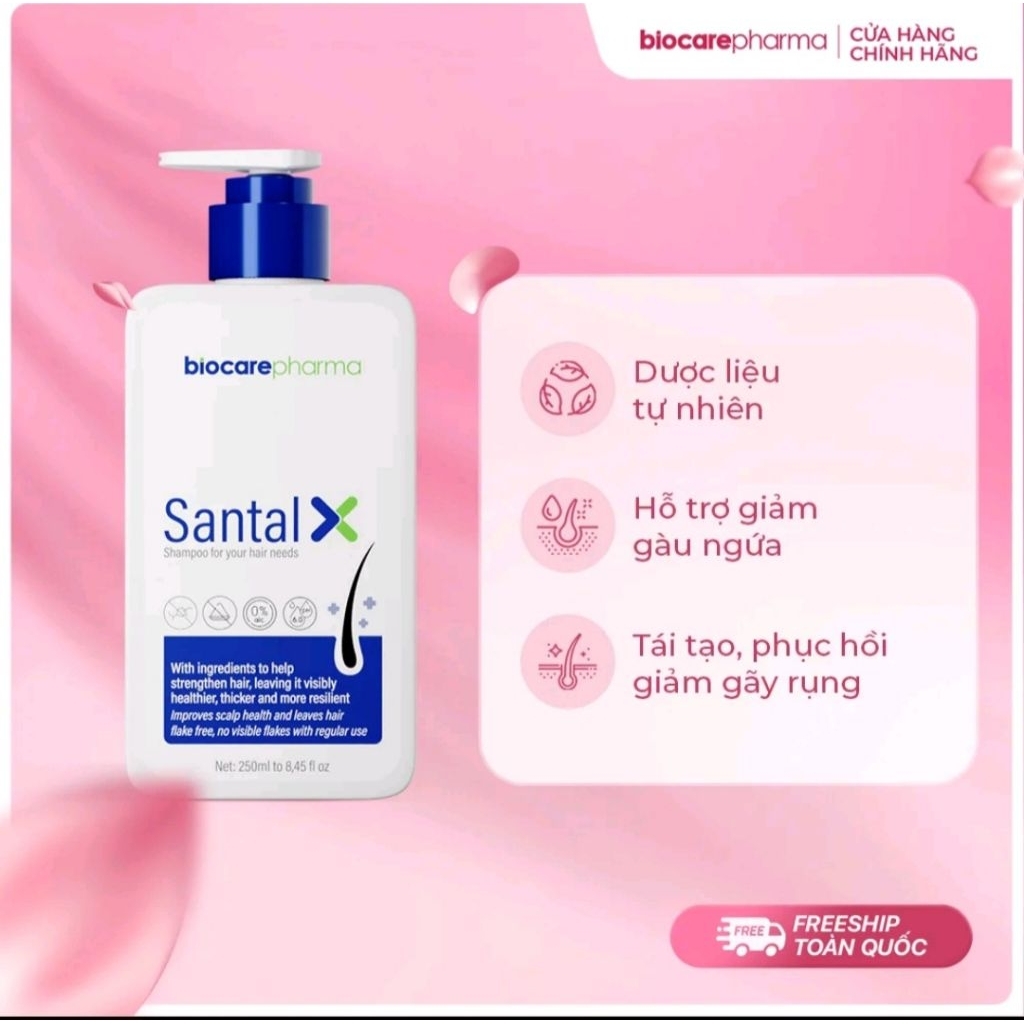Dầu gội  dược liệu Bio Care Pharma giảm gầu,nấm ngứa . SanTal X