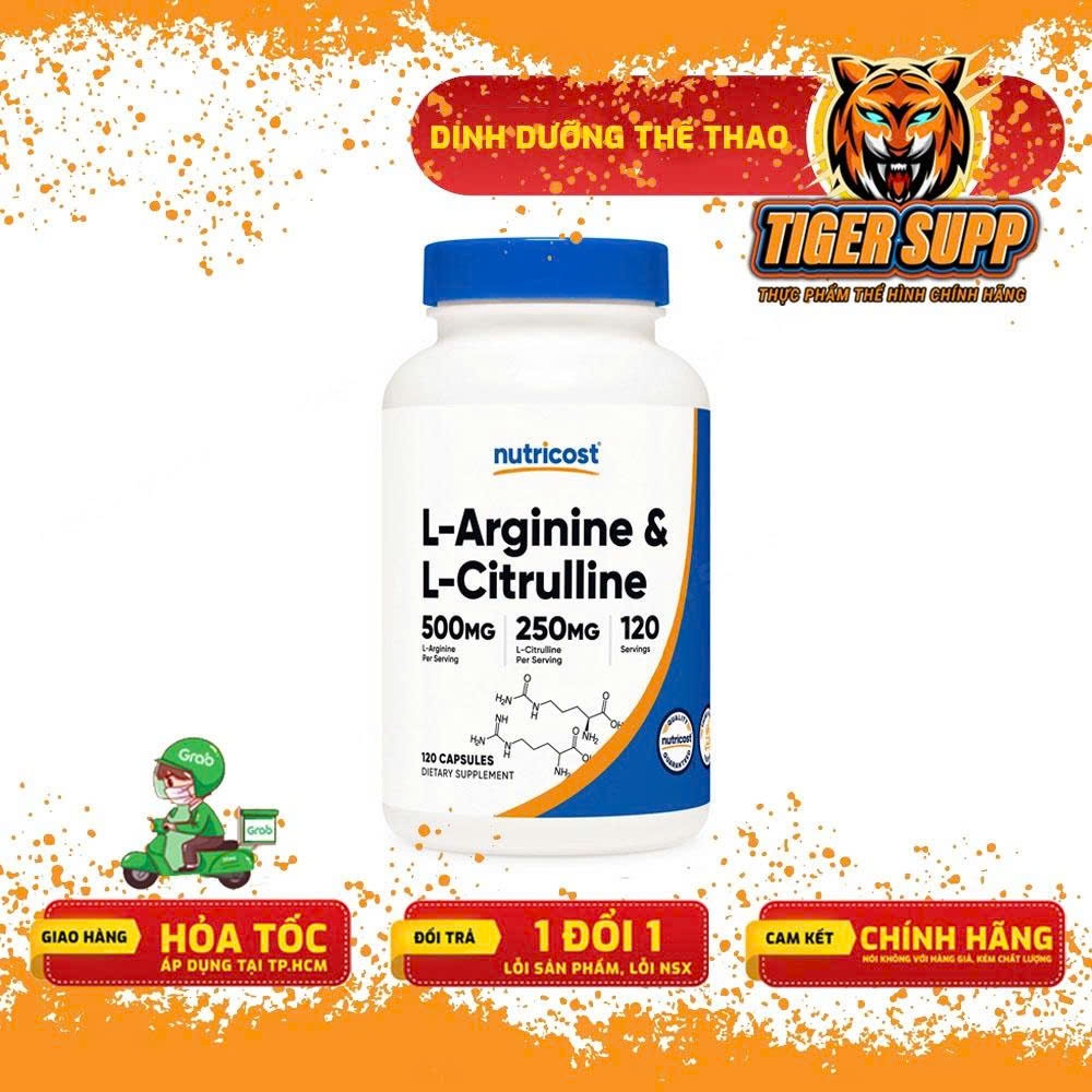 Nutricost L-Arginine L-Citrulline 750mg – Amino Acid Tăng Hiệu Suất Gym