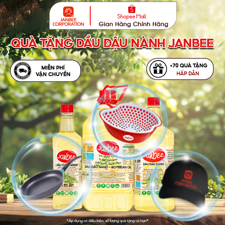 Dầu đậu nành Janbee - Ưu đãi mua hàng (Quà tặng 1 Nón Janbee)