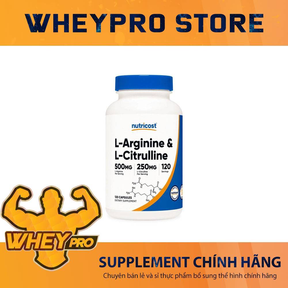 Nutricost L-Arginine L-Citrulline 750mg – Hỗ Trợ Tập Luyện Hiệu Quả