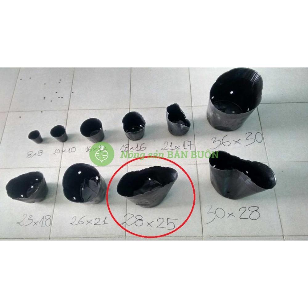 Combo 2kg Chậu Nhựa Mềm Ươm Cây 28x25 – Túi Bầu Trồng Cây (≈76 Chậu) – Bịch Bầu Trồng Hoa, Rau, Cây 