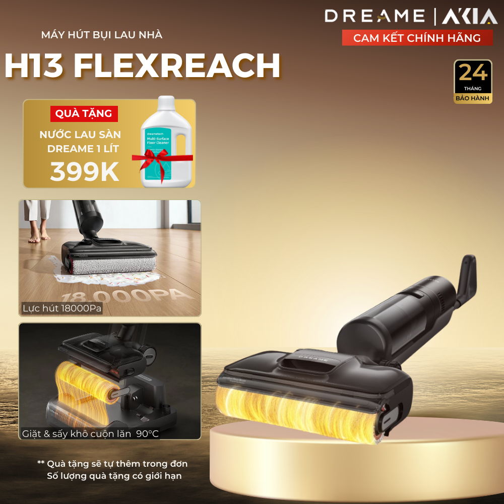 Máy hút bụi lau sàn khô & ướt Dreame H13 FlexReach - Bản Quốc Tế - Bảo Hành 24 Tháng