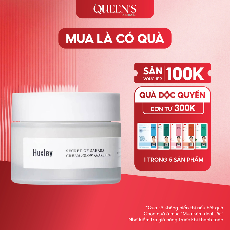 Kem Dưỡng Ẩm Huxley Secret Of Sahara Cream Glow Awakening 50ml - Cấp Ẩm, Tái Tạo Da Mềm Mịn