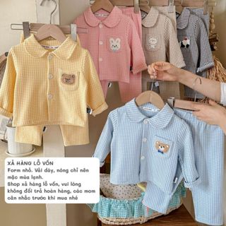 [XẢ KHO] Đồ ngủ thu đông bé trai bé gái dài tay Nỉ bông mềm mại, họa tiết caro - Chu Chu Babi