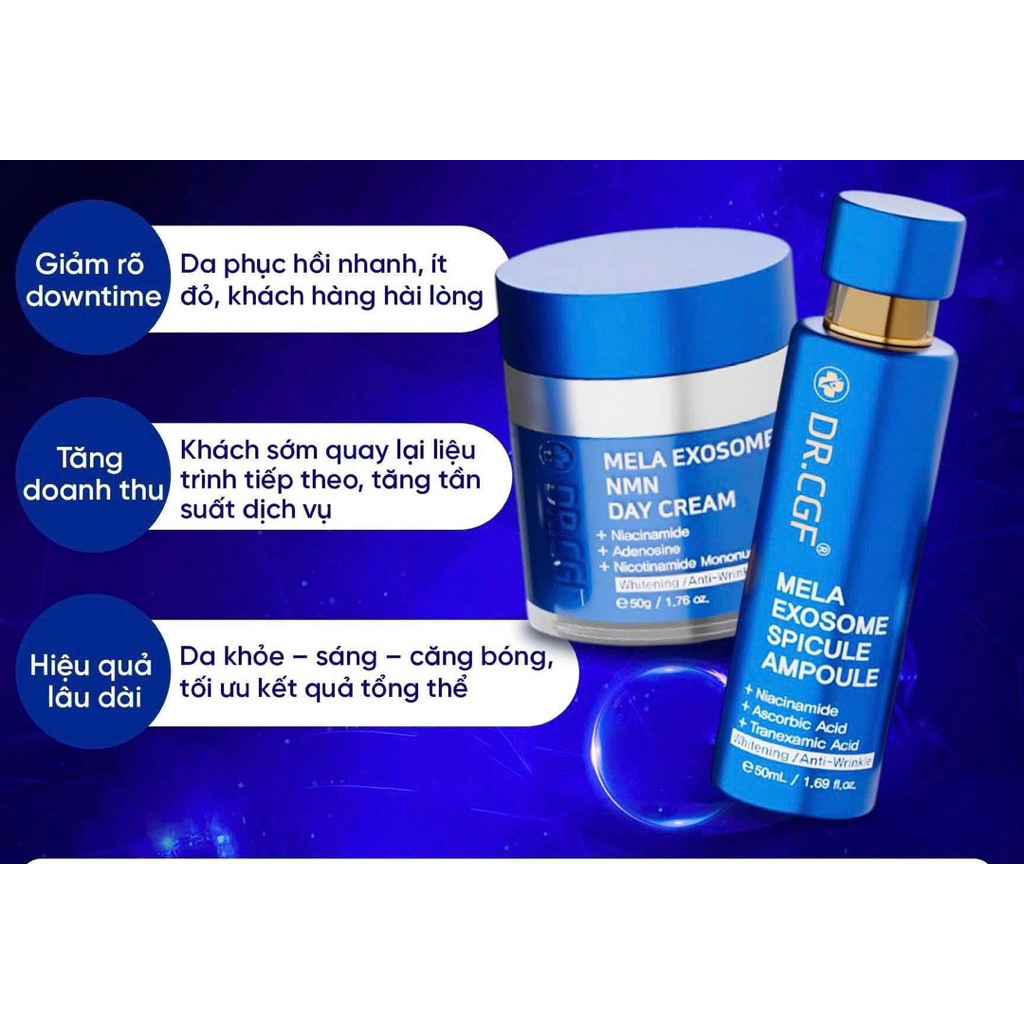 MELA EXOSOME NMN DAY CREAM và MELA EXOSOME SPICULE AMPOULE