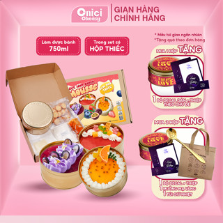 Set làm bánh mousse HỘP THIẾC 3 vị dâu, việt quất, chanh dây tự chọn ONICI thành phẩm 750ml/bánh