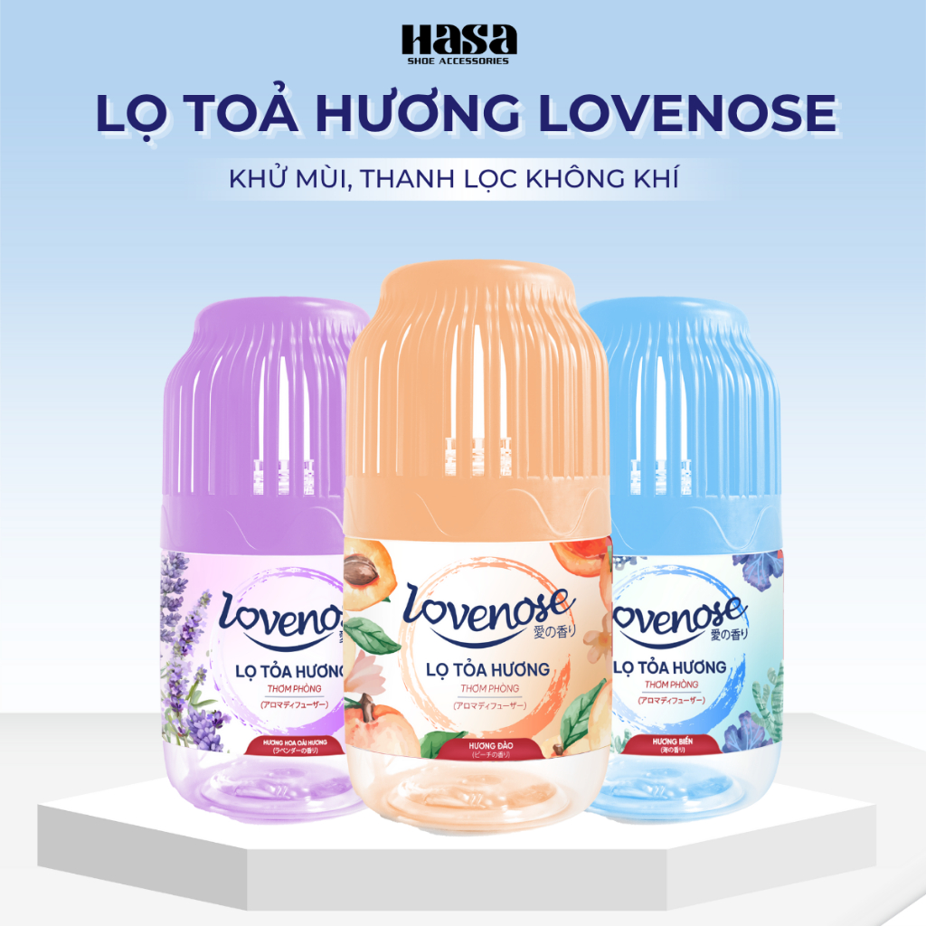 Lọ tỏa hương Lovenose hương thơm tự nhiên dễ chịu khử mùi sáp thơm phòng thế hệ mới 45 ngày - 180ml