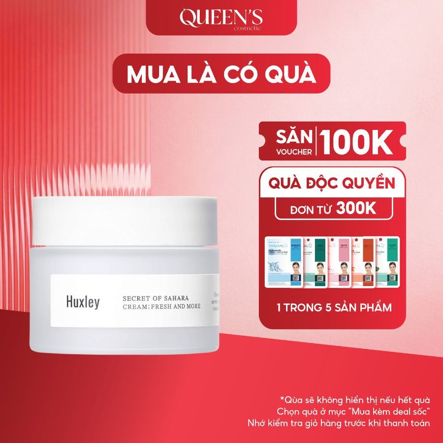Kem Dưỡng Ẩm Huxley Secret Of Sahara Cream Fresh And More 50g - Dịu Da, Củng Cố Hàng Rào Bảo Vệ Da