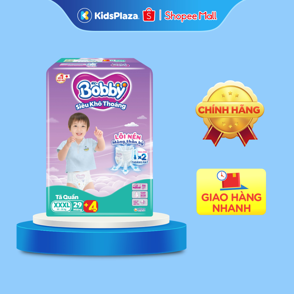 Bỉm - Tã quần Bobby size XXXL 29 miếng (cho bé từ 20-35kg)