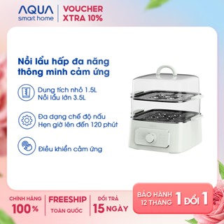 Nồi lẩu hấp đa năng AQUA ES902W 9.3L hẹn giờ đến 60 phút, 8 chế độ đa dạng công suất 1000W