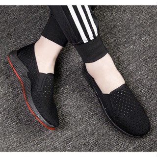 Giày Lười Vải Nam Đen Đế Cao  S60-Màu Full Đen Kiểu Dáng Phù Hợp Nhiều Lứa Tuổi-Dễ Sử Dụng