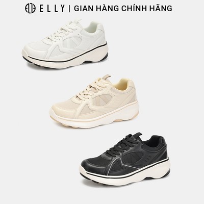 Giày thể thao nữ ELLY EG311 đế cao 4.5cm da kết hợp vải lưới thời trang