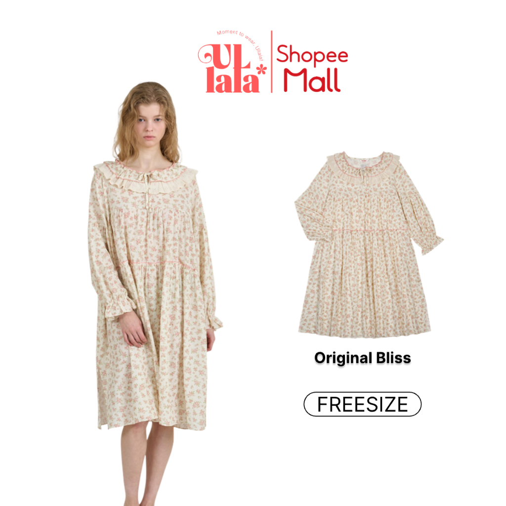 Ullala Pajamas Bliss Váy ngủ mặc nhà nữ dài tay Freesize