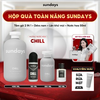 Bộ Quà Tặng - Sữa tắm gội 2in1 450ml + Dung dịch vệ sinh 150ml + Sữa Rửa Mặt 80ml + Lăn khử mùi + Nước hoa 50ml Sundays