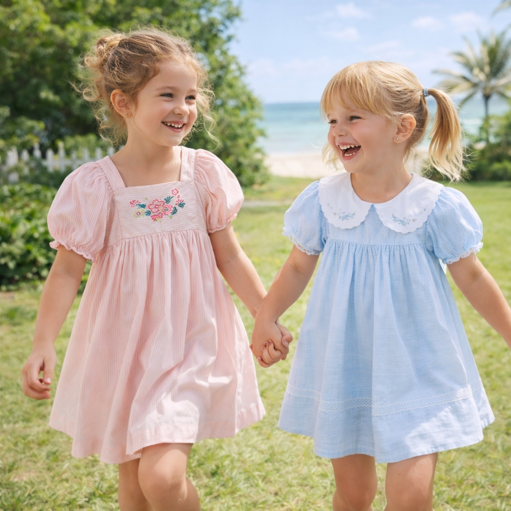 BST Váy bé gái váy hè Babydoll Malwee Dudu Cream tiểu thư xinh xắn mềm mại mẫu DS11  - TILANI STORE