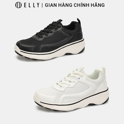 Giày thể thao nữ ELLY EG310 đế cao 4.5cm da kết hợp vải lưới thời trang