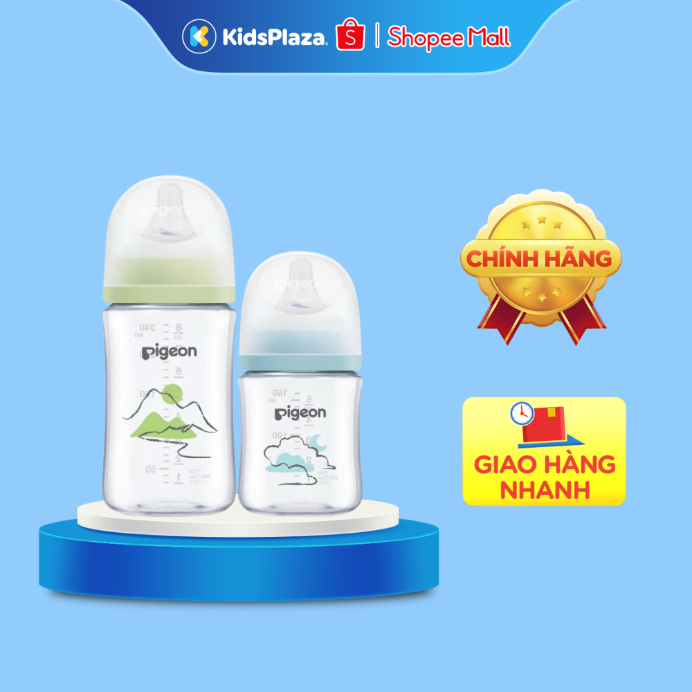Bình sữa T-Ester Pigeon họa tiết 160ml/240ml - Mẫu ngẫu nhiên
