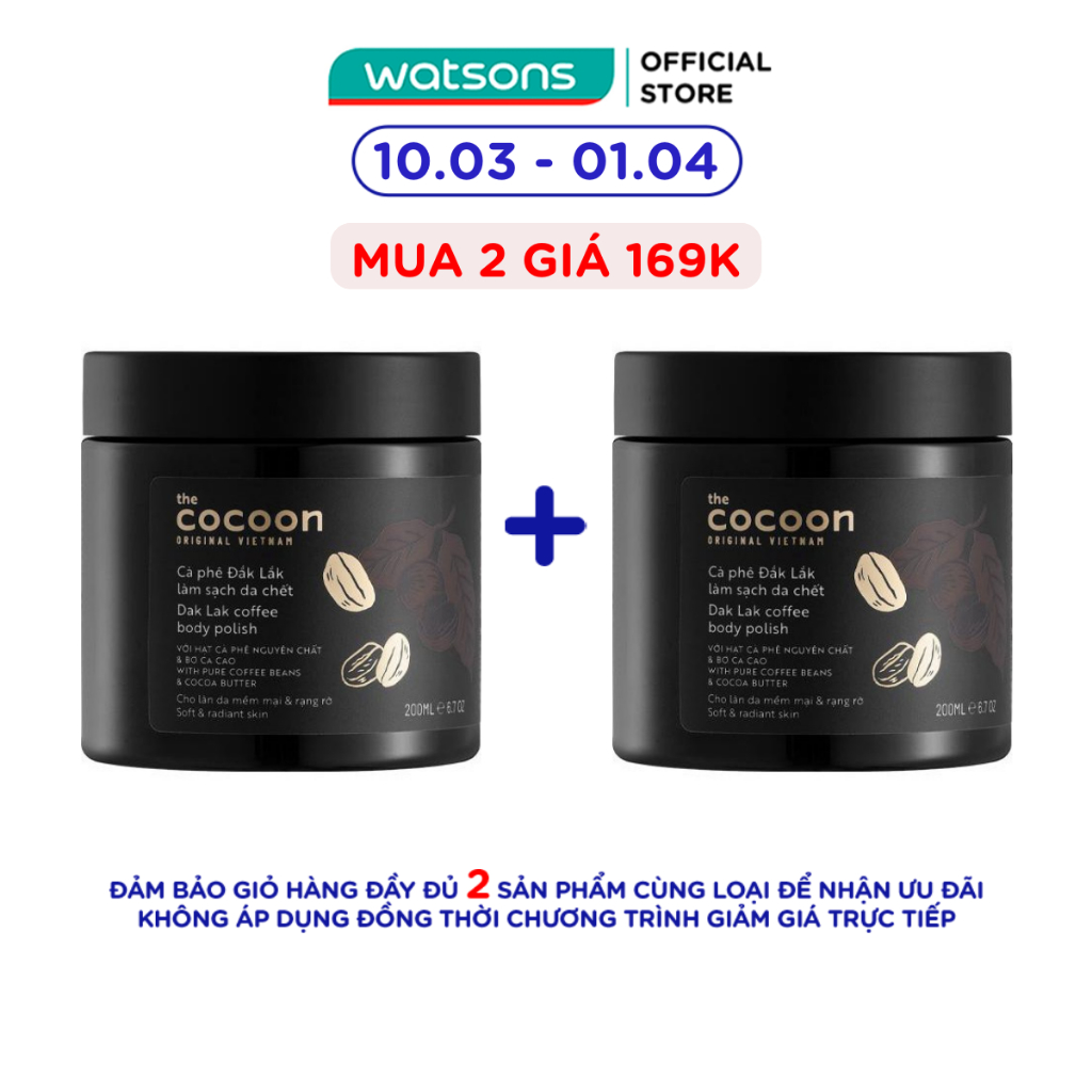 Tẩy Da Chết Cocoon Dak Lak Coffee Body Polish Từ Cà Phê Đak Lak 200ml