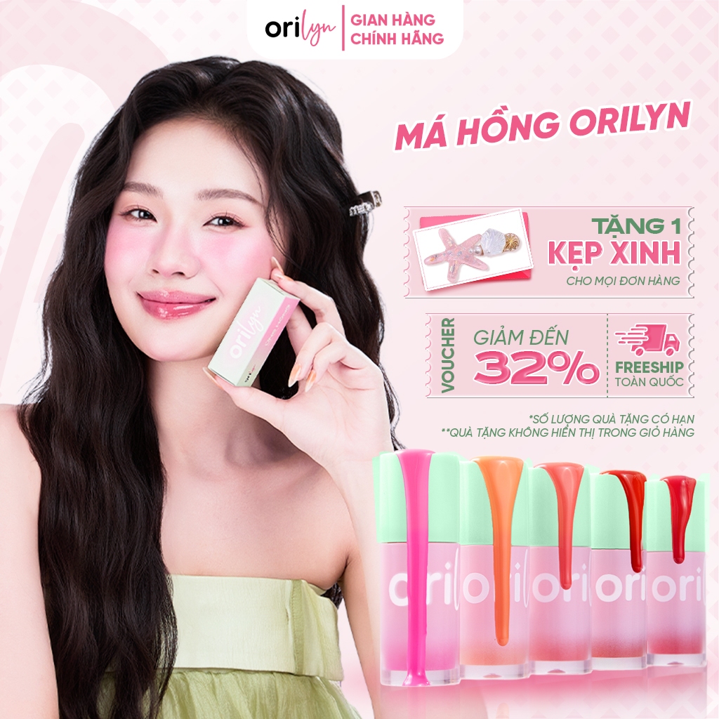 Má hồng kem ORILYN dạng lỏng KHÔNG SILICONE - Ửng Hồng Đúng Điệu căng bóng, tự nhiên và lâu trôi 5g