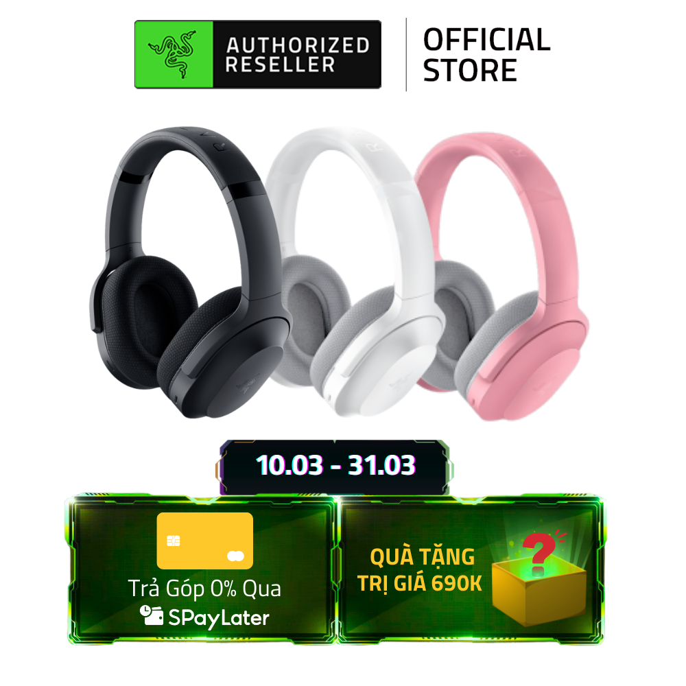 Tai Nghe Razer Barracuda Không Dây | TITANIUM 50MM Driver | Mic Khử Ồn BEAMFORMING | FOAM FLOWKNIT Ê