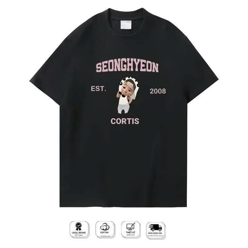 áo cortis , áo seonghyeon cortis tay lửng form rộng - áo chipi thành viên seonghyeon