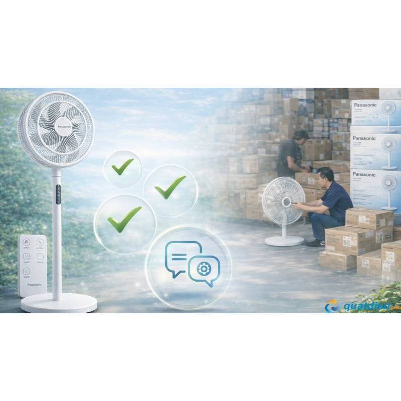 Quạt đứng Remote Panasonic động cơ DC 20W - Siêu êm 6 cấp độ gió. Quạt 7 cánh đường kính 30cm- F-30JLVW /  F-30JLVG | BigBuy360 - bigbuy360.vn